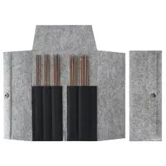 PONY PERFECT STRØMPEPINDE SÆT GRÅ/SORT ETUI - Strømpepinde